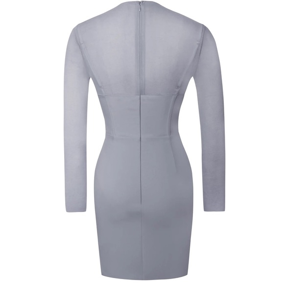 Miss Circle grey mesh sleeve dress - Picture 11 of 14